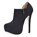 moda de camurça stiletto calcanhar ankle boots com zíper partido / noite sapatos