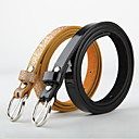 MODSTROM Shimmery Gold PU Smooth Grain Leather Belt 2pcs/Pack(Gold and Black)