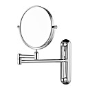 Round 8-inch Solid Brass Wall Mount Adjustable Cosmetic Mirror Chrome Finish