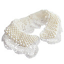 Adorable Doll's Pearl White Lace False Collar Necklace