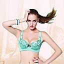 JUNEROSE Push Up Réglage de broderie Thin C Cup Bra (bleu marine)