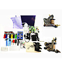 2 Damascus Steel Tattoo Machine Guns Kit Liner and Shader