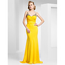 Trumpet/Mermaid Straps Sweep/Brush Train Chiffon Evening Dress