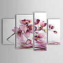 Hand-painted Floral Oil Painting with Stretched Frame - Set of 4