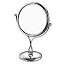 Circle Base Chrome Finish 360-degree Rotating Silver Cosmetic Mirror(M-L)