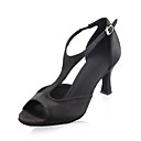 satinado superior de las mujeres los zapatos de baile latino zapatos peep toe