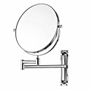 Chrome Finish 180-degree Rotating Height Adjustable Wall Mount 360-degree Rotating Cosmetic Mirror(M-L)