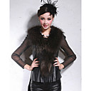 Beautiful Raccoon Fur Shawl Collar Lambskin Leather Casual/Party Vest (More Colors)