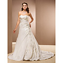 Ball Gown Strapless Chapel Train Taffeta Wedding Dress