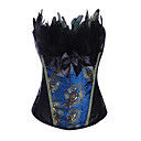 Unique Satin with Feather Strapless Corsets Shapewear
