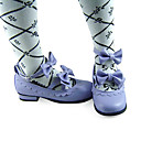 Handmade viola Cuoio 2,5 centimetri piatto Paese Lolita Shoes