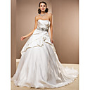 robe de bal bretelles train cathédrale satin et robe de mariée en organza