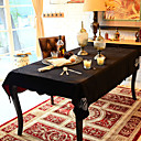 Swan Pattern Black Table Cloth with Diamond