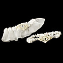 Satin et Tulle mariage avec Perles Jarretière (2 pièces)