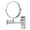Chrome Finish 180-degree Rotating Retangle Wall Mount 360-degree Rotating Silver Cosmetic Mirror(M-L)