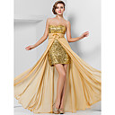 Sheath/Column Sweetheart Floor-length Chiffon And Sequined Evening Dress
