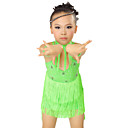 Performance Dancewear Spandex with Crystal and Tassels Latin Dance Dress For Children More Colors