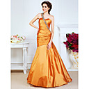 Vintage Trumpet/Mermaid Sweetheart One Shoulder Floor-length Taffeta Evening Dresses
