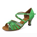 Customized Women's Satin Ankle Strap Latin / Ballroom Dance Shoes With Sparkling Glitter(More Colors)