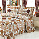 3 PCS Circle Floral Washed Cotton Quilt Set
