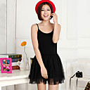Vestido de mujer Correa de malla Ruffled Hem
