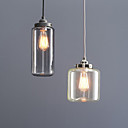 60W Lampadario moderno con 2 luci e bottiglie di vetro Ombra