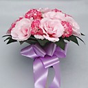 Pretty Round Shape Satin Wedding Bridal Bouquet