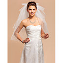 Five-tier Elbow Wedding Veil With Cut Edge