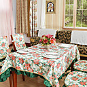 Country Polyester Cotton Blend Multi-color Print Floral Table Cloths