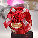 "Feliz casamento" Tin favor Redonda Metal Com Flor (Conjunto de 6)
