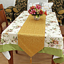 Classic Polyester Piece Dye Jacquard Floral Table Runners