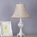 Luz 40W Tabla retro con pantalla de tela y Candelabro Resina Pintura