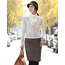 Women's Tweed Pencil Skirt with Buttons