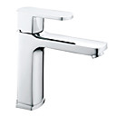 Centerset Contemporary Style Chrome Finish Brass Bathroom Sink Faucets