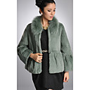Long Sleeve Fox Fur Turndown Collar Rabbit Fur Casual/Party Jacket
