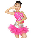 Performance Dancewear Spandex and Satin with Tulle Crystal Latin Dance Dress For Children More Colors