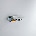 Contemporary Style Chrome Finish Wall Mounted Zinc Alloy Round Shape Soap Holders Dish