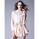 TS Lace Collar Three Quarters Sleeve Blouse With Peplum