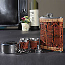 Marrone 8-oz Flask In confezione regalo (5 Pezzi)