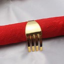 Set de 6 Pièces anneaux de serviette en métal de fer fourche