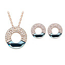Women's Women's Diamond Hollow Circle Necklace Earrings Set
