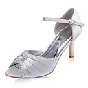 Haut de satin de qualité supérieure stiletto talons peep toe avec strass chaussures de mode