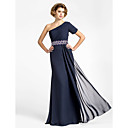 Sheath/Column One Shoulder Floor-length Chiffon Mother of the Bride Dress