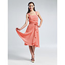 Clearance!A-line Straps Knee-length Chiffon Bridesmaid Dress