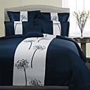 5PCS Dandelion Pattern Embroidery Polyester Duvet Cover Set