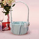 Elegante Bloemenmand In Light Sky Blue Satin
