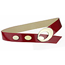 Damen Drei Metal Benutzermedaillen Pure Color Patent Leather Belt
