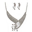 aleación preciosa con el conjunto de joyas de diamantes de imitación, incluyendo collar y los pendientes