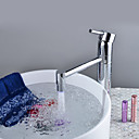 LED Spout Chrome Finish Contemporary Style Messing Waschbecken Wasserhahn
