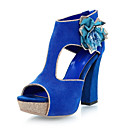 Suede Chunky Heel Sandals With Flower Party / Evening Shoes (More Colors)